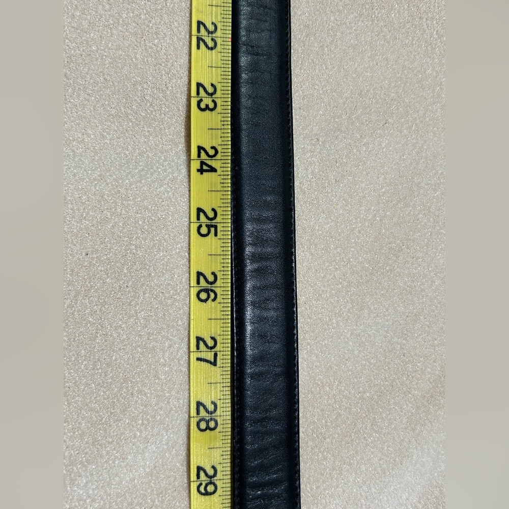 Men's Lands End Black Leather Belt with solid brass buckle 34-36” - Picture 8 of 8